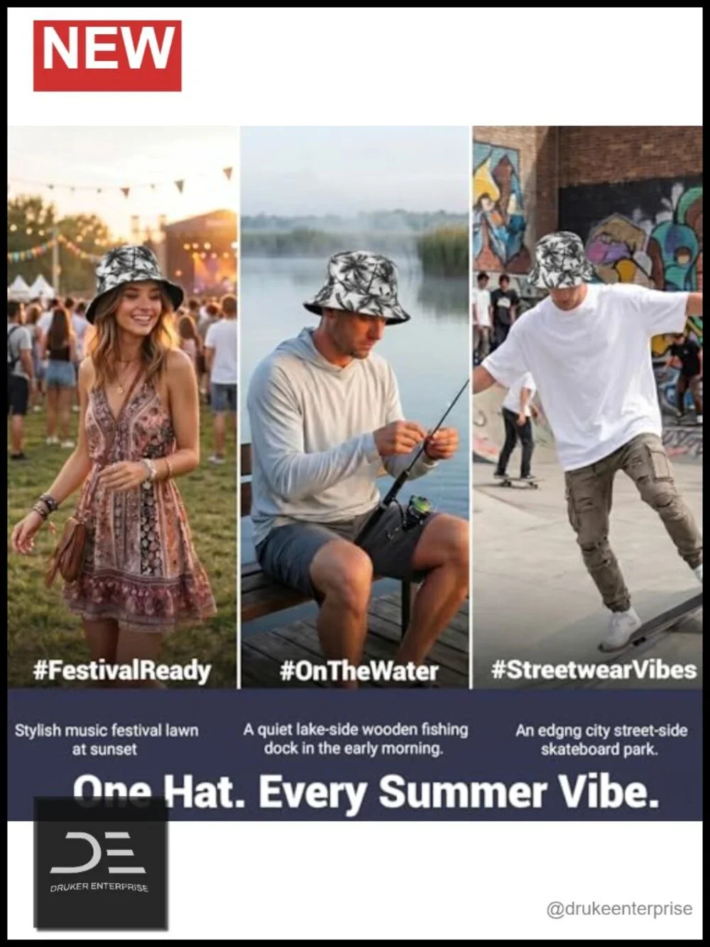 Printed Packable Bucket Hat for Women Men Summer Sun Hat Beach Vacation